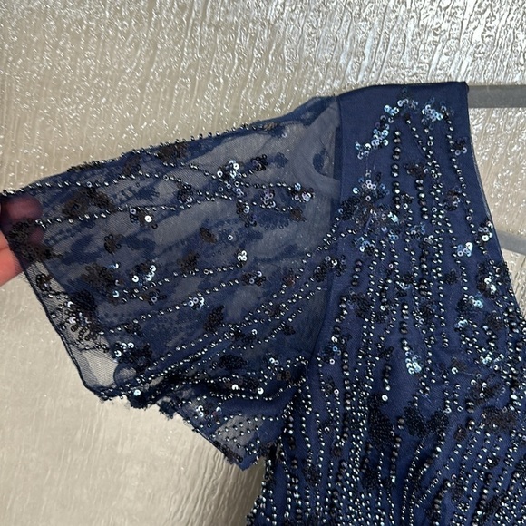 Mac Duggal | A-line Chiffon Flared Studded V-Neck Medium Long size 8 NEW $598 - Picture 13 of 13